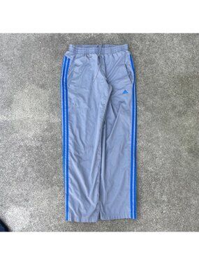 Adidas Climalite Straight Leg Track Pants Men's S Gray Blue Y2K Style Low Rise